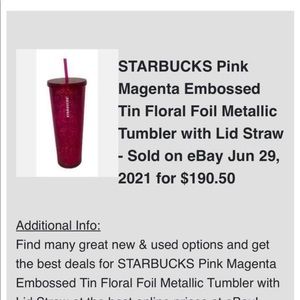 Starbucks cup (please see second photo for all information.